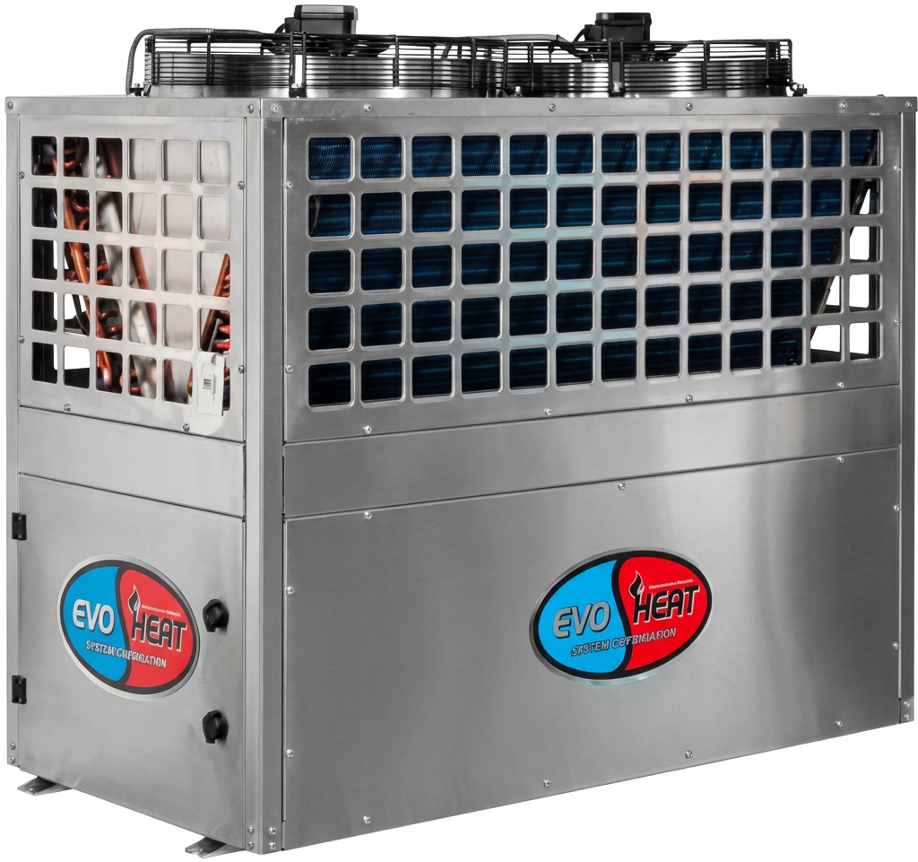 Evo CS commercial heat pump angled view