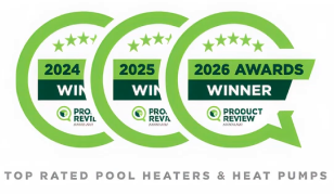 Top rated pool heaters and heat pumps - ProductReview award winner 2024, 2025 and 2026
